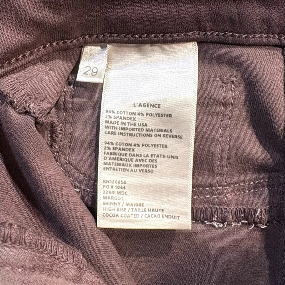LAGENCE Margot Brown Coated High Rise Skinny Ankle Jeans Sz 29 🧡 - Picture 9 of 10